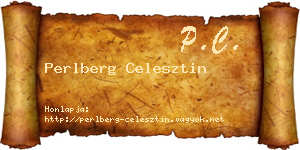 Perlberg Celesztin névjegykártya